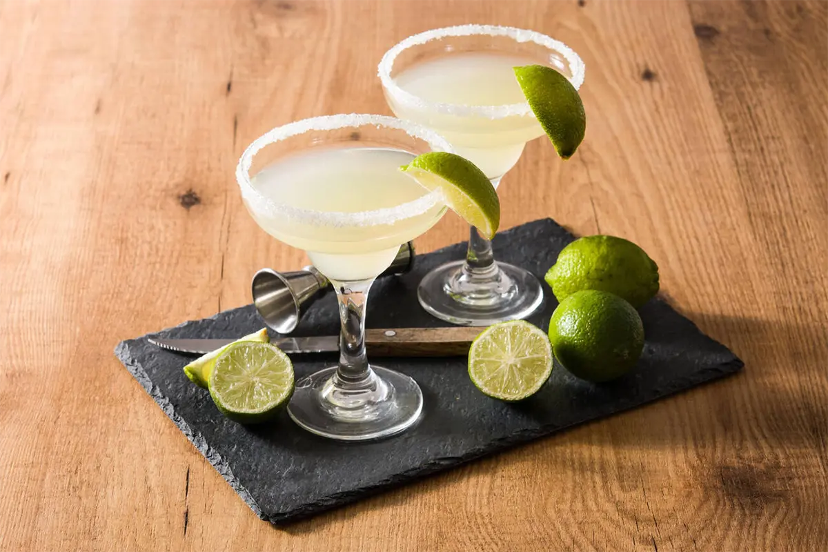 Margarita cocktail paired with gourmet tacos