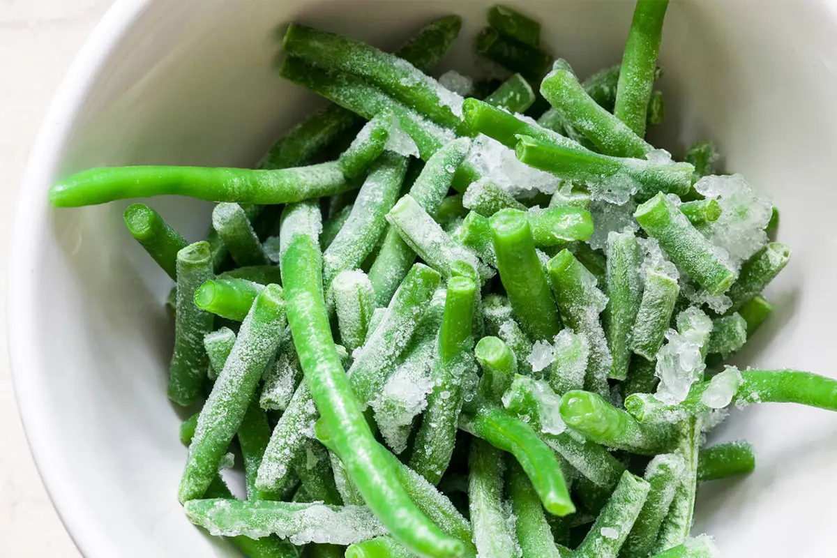 Prepping fresh green beans for casserole